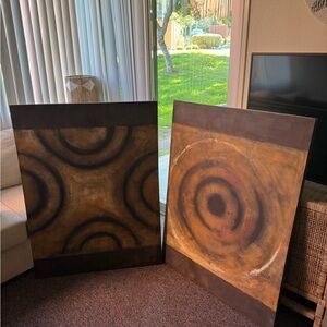 Brown Ripple Style Abstract Paintings